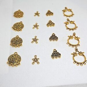 Earring Chandilers in Gold Alloy.  8 pairs.